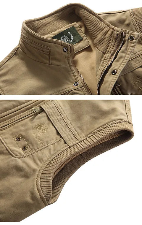 Men’s Vintage Multi-Pocket Vest – Sleeveless Utility Jacket | Classic Outdoor Style