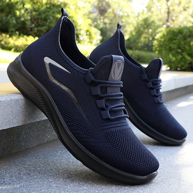 Men’s Lightweight Breathable Knit Running Shoes – Slip-On Comfort &amp; All-Day Performance