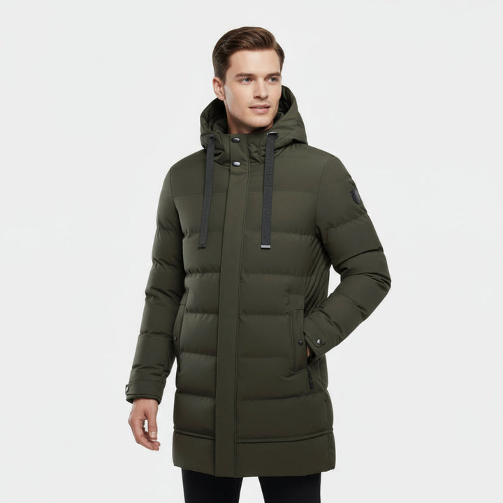 Men’s Longline Puffer Coat – Ultra-Warm, Windproof &amp; Winter Protection