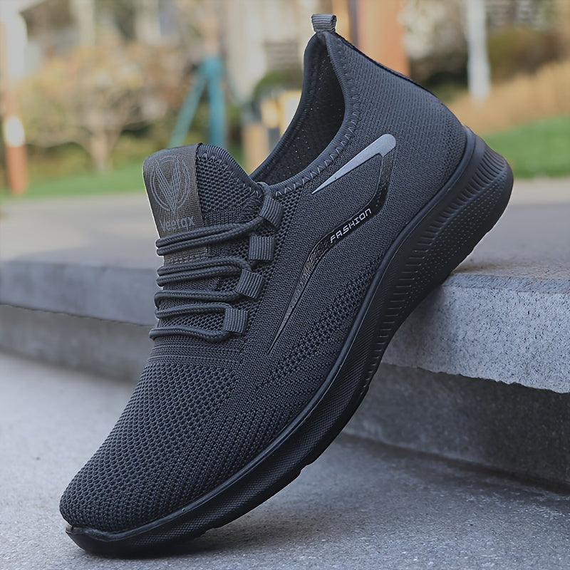 Men’s Lightweight Breathable Knit Running Shoes – Slip-On Comfort &amp; All-Day Performance