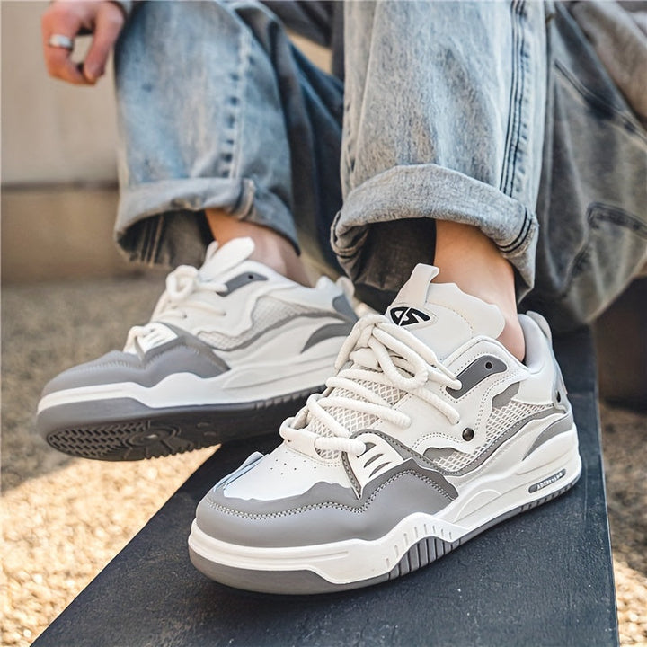Geometric Sporty Sneakers for Men – Casual Trendy Lightweight Fashion Shoes