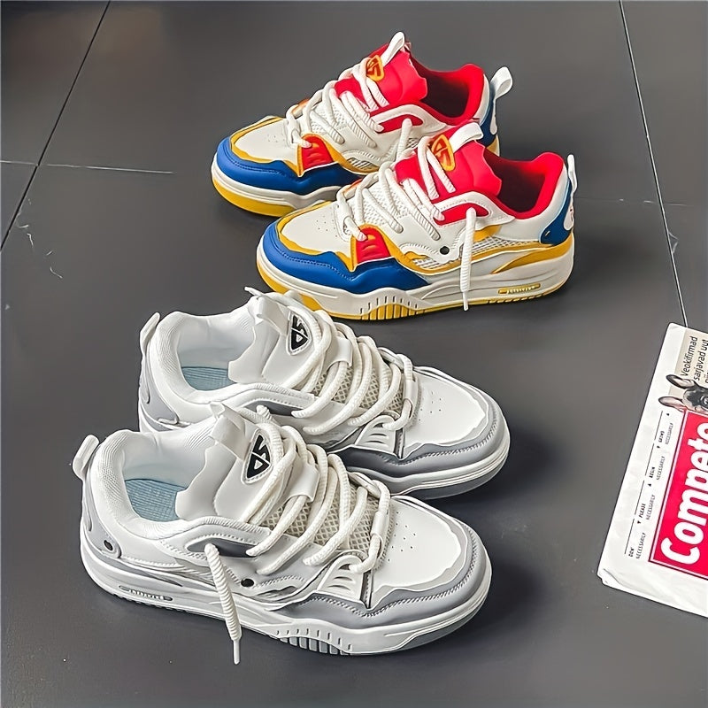 Geometric Sporty Sneakers for Men – Casual Trendy Lightweight Fashion Shoes