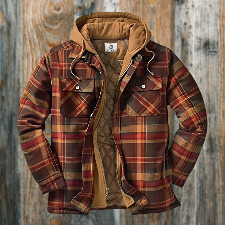 Men’s Warm Lumberjack Jacket – Checked Winter Coat for Casual Wear