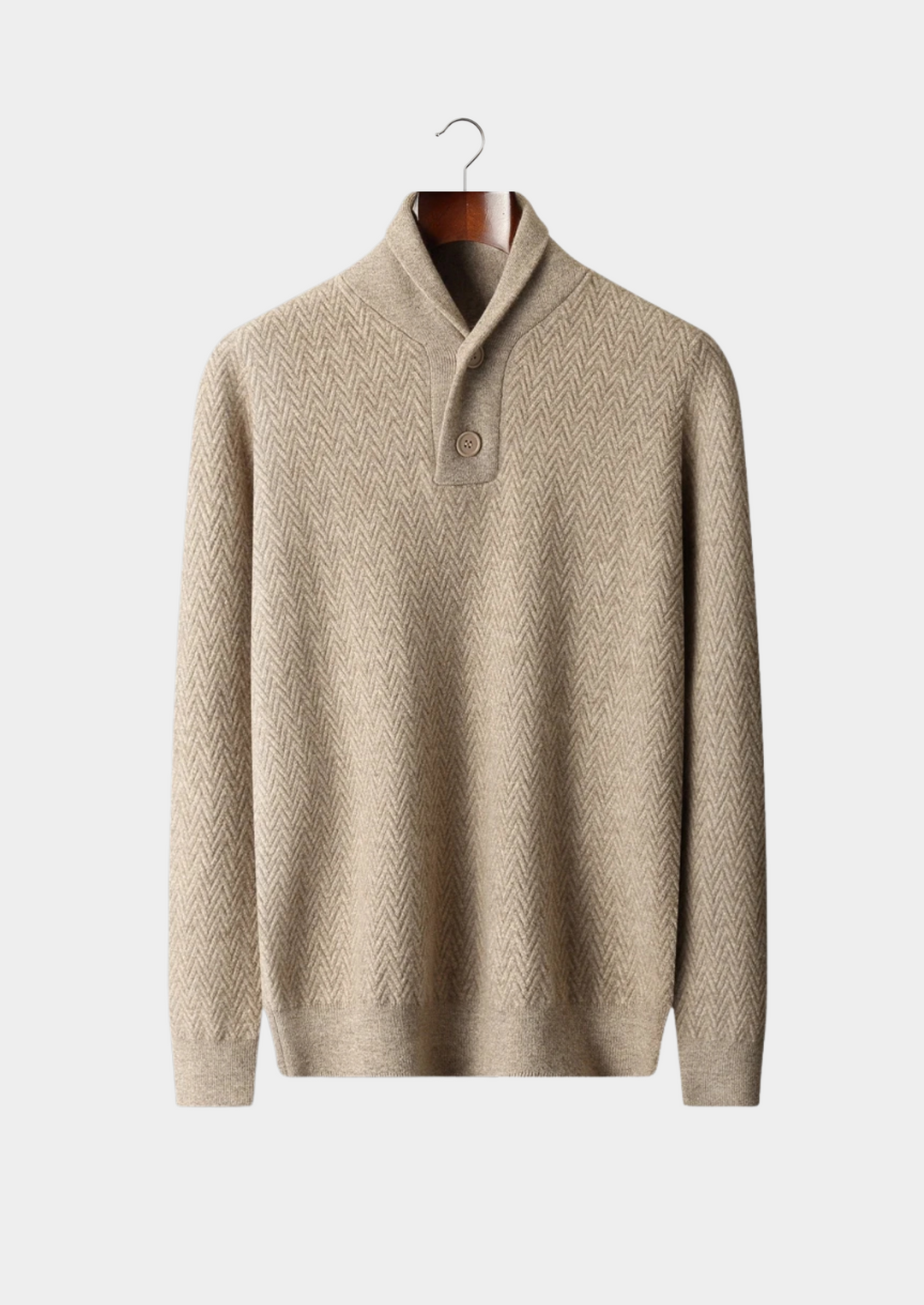 Men’s Zigzag Button Sweater – Classic Button-Front Design