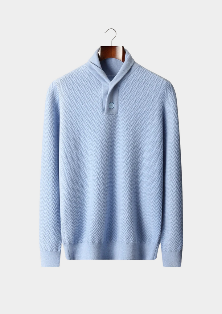 Men’s Zigzag Button Sweater – Classic Button-Front Design