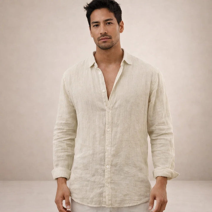 Men’s Linen Shirt | Regular Fit Breathable Long Sleeve Shirt