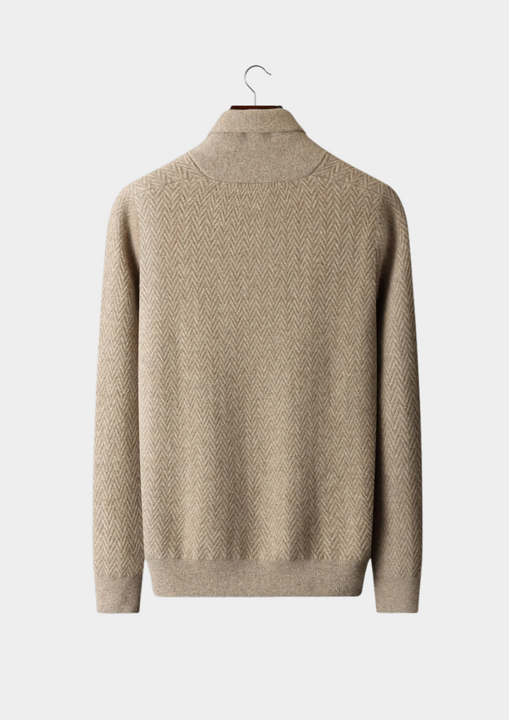 Men’s Zigzag Button Sweater – Classic Button-Front Design