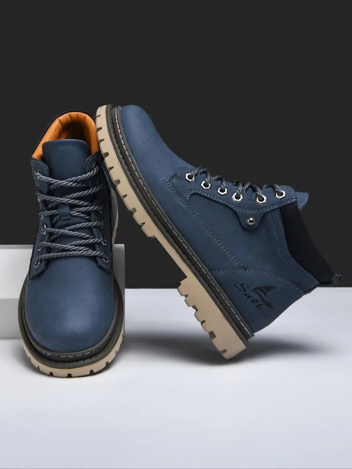 Men’s Lace Up Work Boots Casual Outdoor Ankle Shoes Comfortable Grip