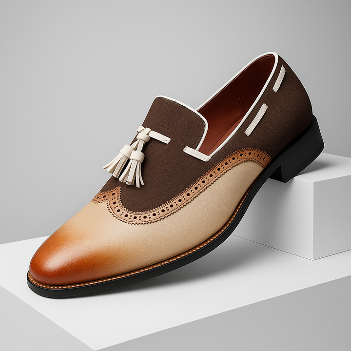 Bellano Men’s Tassel Loafers – Vintage Leather Slip-Ons