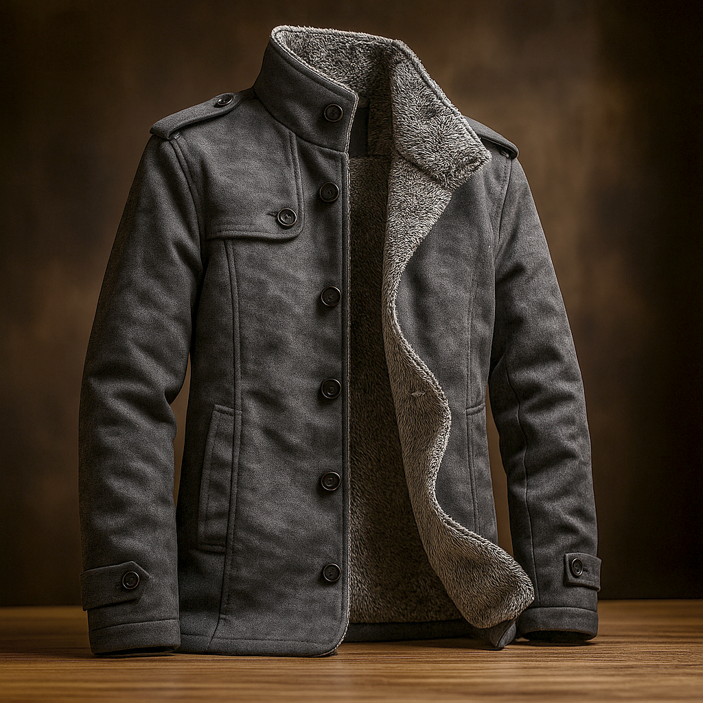 Trenton Men’s Suede Overcoat – Classic Long Soft-Touch Coat