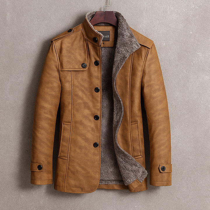 Trenton Men’s Suede Overcoat – Classic Long Soft-Touch Coat