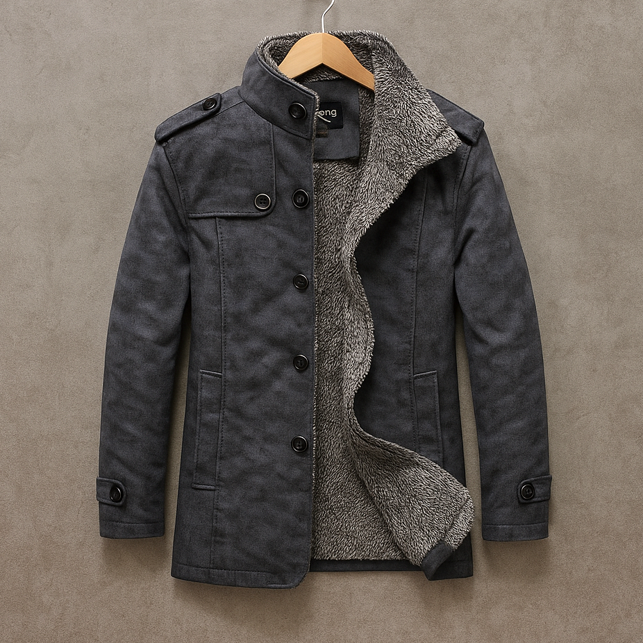 Trenton Men’s Suede Overcoat – Classic Long Soft-Touch Coat
