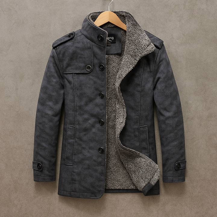 Trenton Men’s Suede Overcoat – Classic Long Soft-Touch Coat