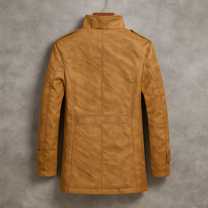 Trenton Men’s Suede Overcoat – Classic Long Soft-Touch Coat