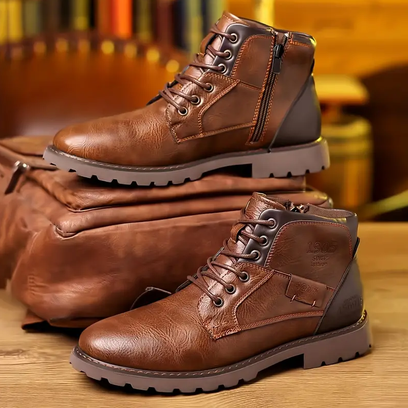 Men’s Leather Boots – Classic Durable Casual &amp; Workwear Style