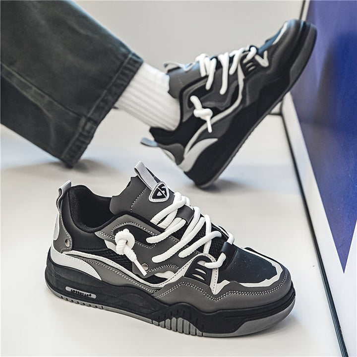 Geometric Sporty Sneakers for Men – Casual Trendy Lightweight Fashion Shoes