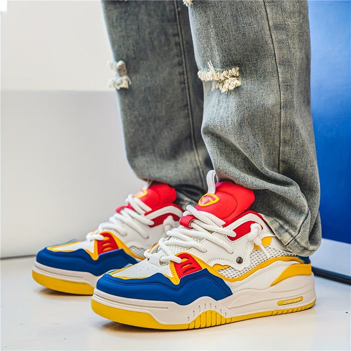 Geometric Sporty Sneakers for Men – Casual Trendy Lightweight Fashion Shoes