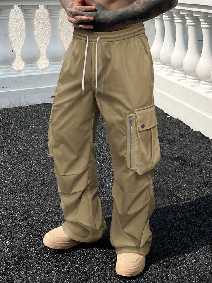 Men’s Casual Jogger Pants Loose Fit Streetwear Track Pants with Star Design