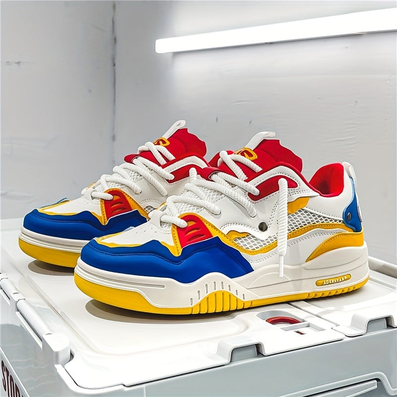 Geometric Sporty Sneakers for Men – Casual Trendy Lightweight Fashion Shoes