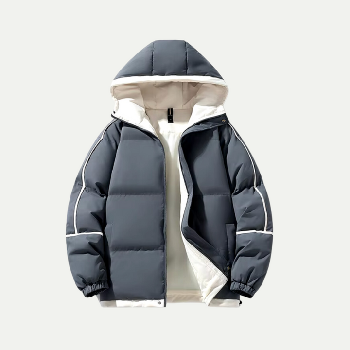 Men Quilted Hooded Jacket – Clean Casual Design