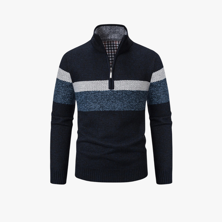Oliver | Navy Men Knit Zipper Sweater