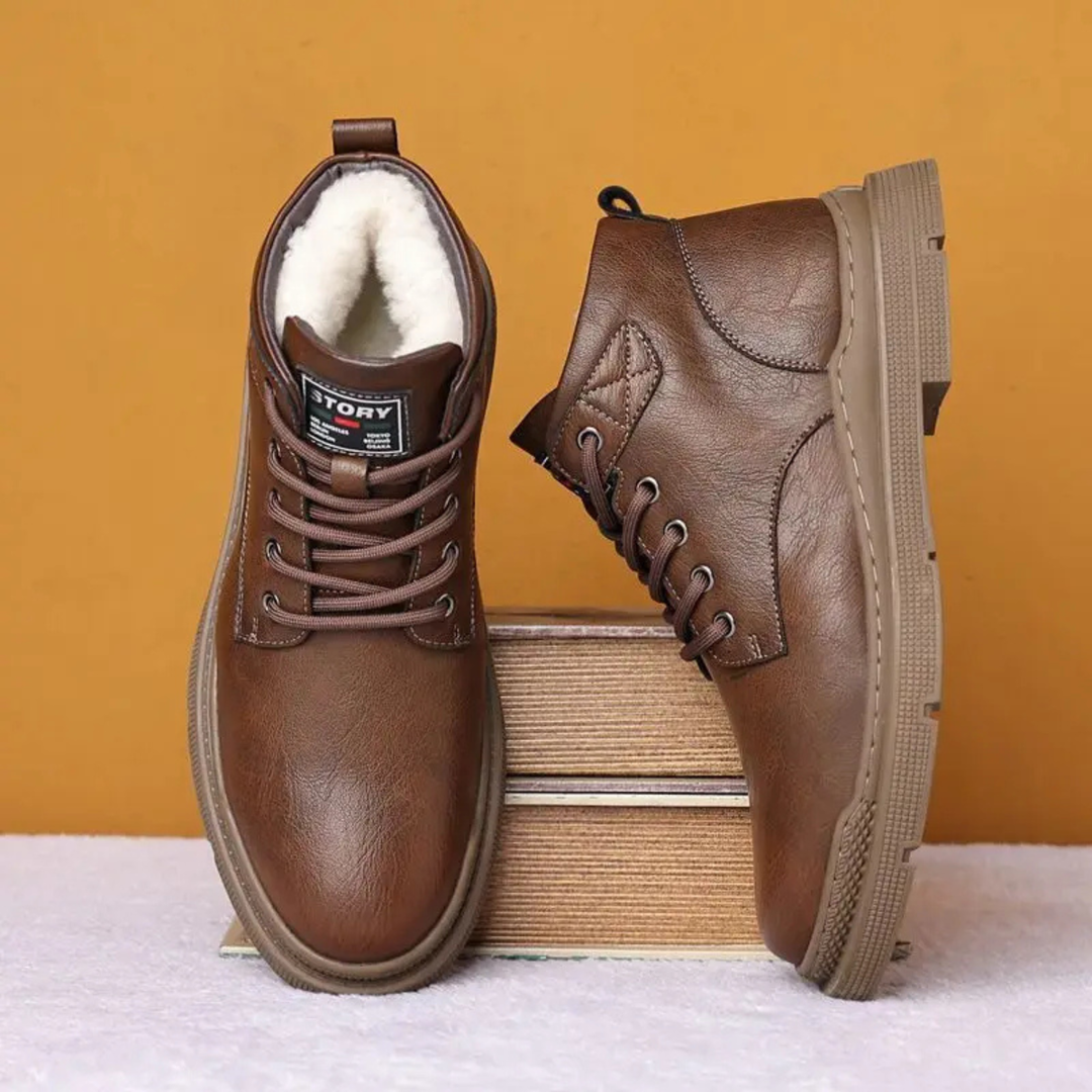 The Silverfield Men’s Classic Orthopedic Lace Up Leather Ankle Snow Boots