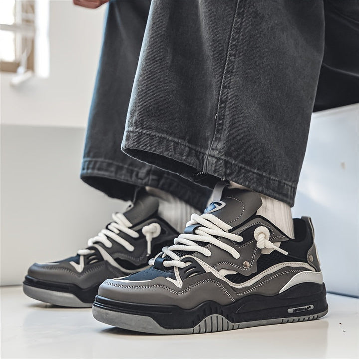 Geometric Sporty Sneakers for Men – Casual Trendy Lightweight Fashion Shoes