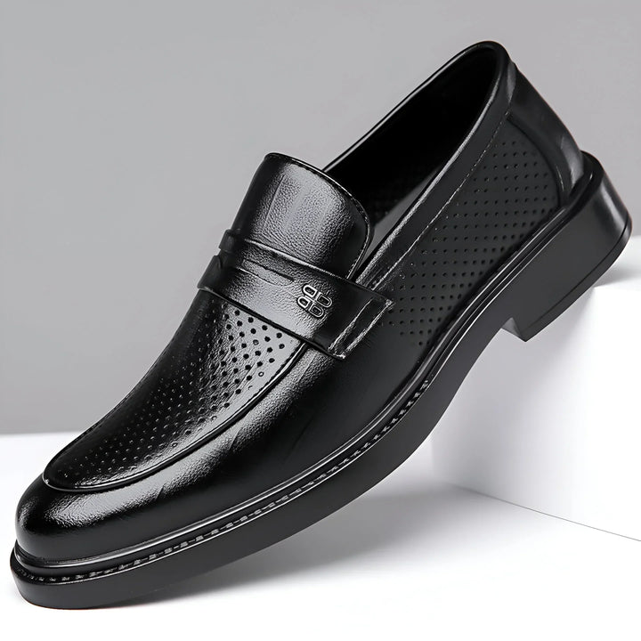 Leonardo Perforated Men Classy Leather Penny Loafers