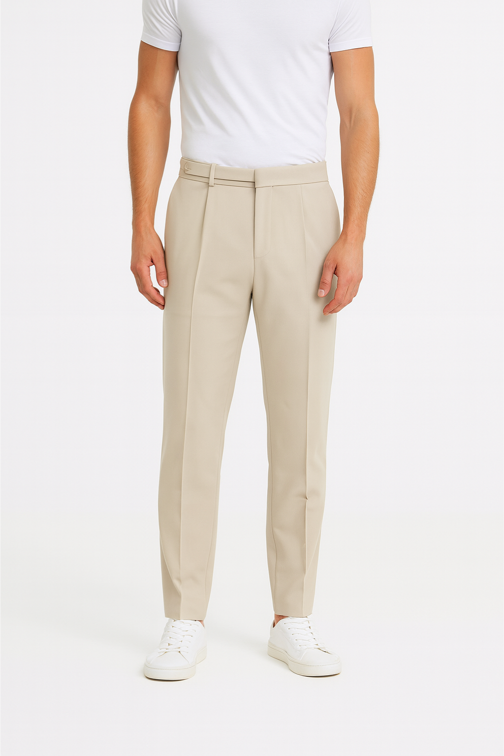 Aldemond Men’s Pleated Belt Loop Luxe Trousers