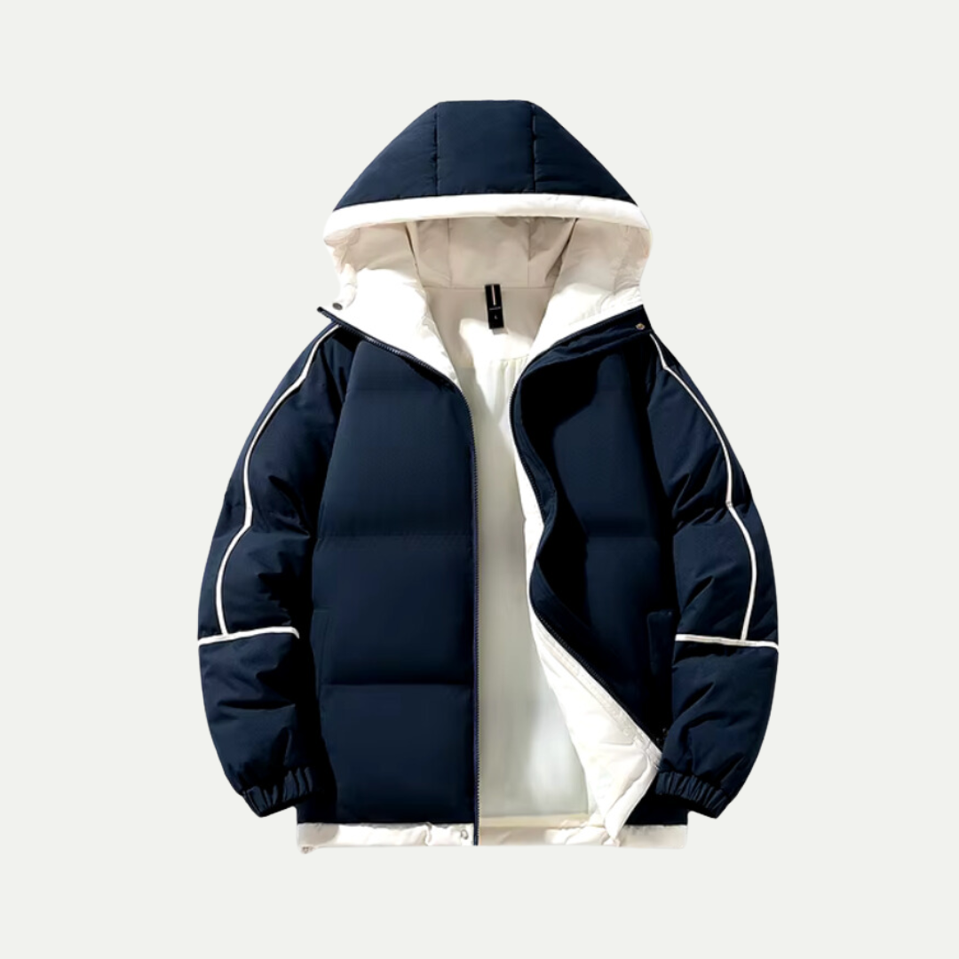Men Quilted Hooded Jacket – Clean Casual Design
