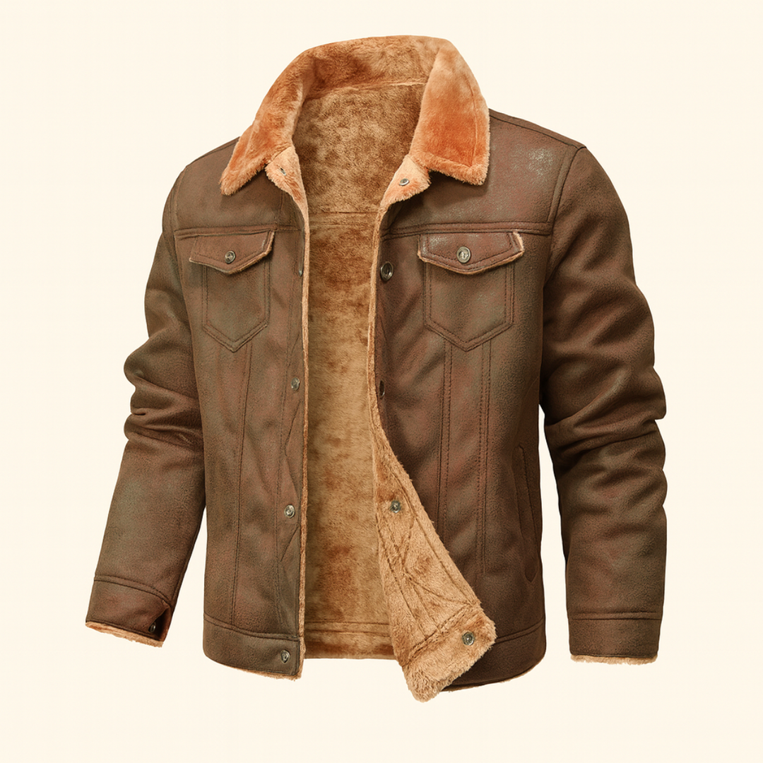 The Quebec Fleece Lined Suede Leather Jacket for Men