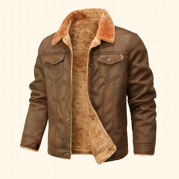 The Quebec Fleece Lined Suede Leather Jacket for Men