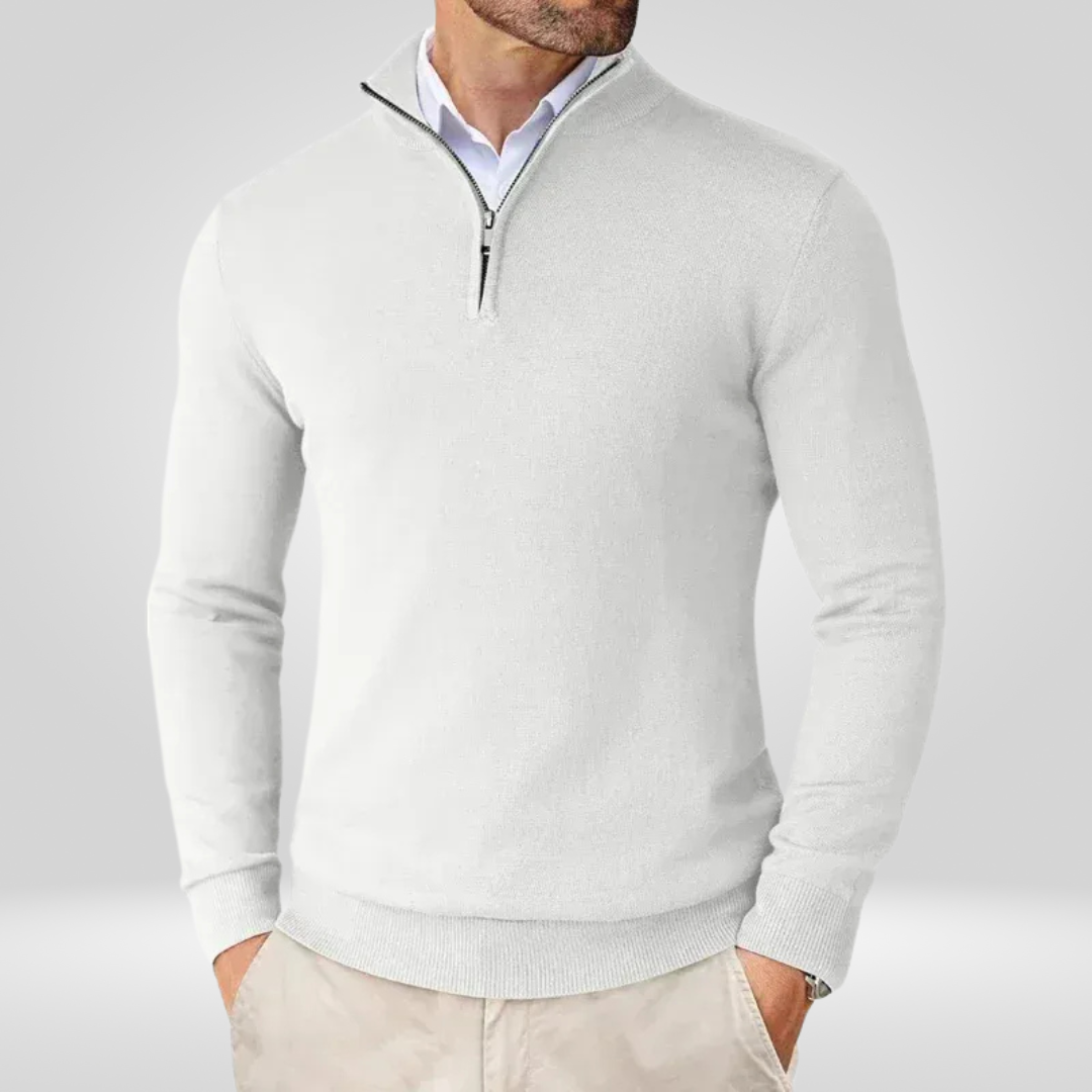 Men’s Quarter-Zip Sweater – Slim Fit Sport Pullover with Mock Neck