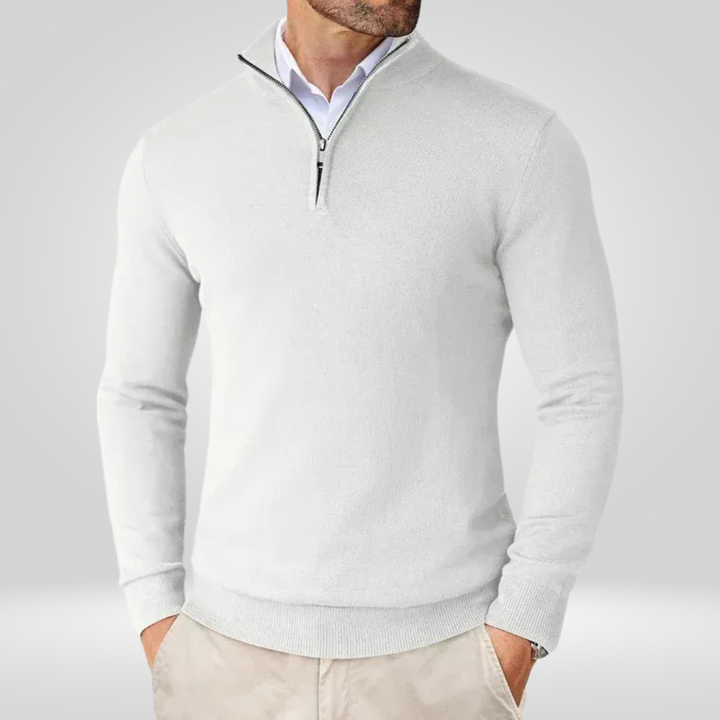 Men’s Quarter-Zip Sweater – Slim Fit Sport Pullover with Mock Neck