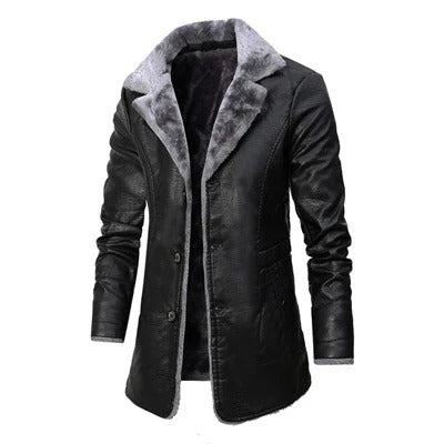 Men’s Long Winter Coat with Sherpa Lining – Warm Insulated Outerwear