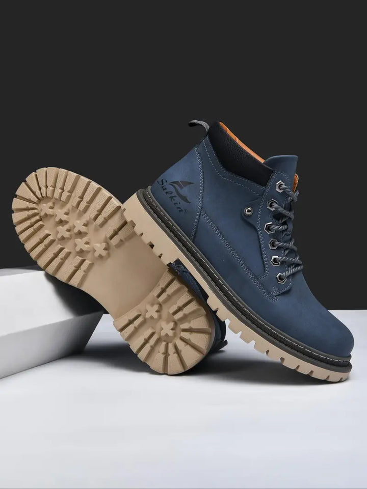 Men’s Lace Up Work Boots Casual Outdoor Ankle Shoes Comfortable Grip