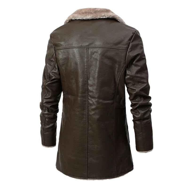 Men’s Long Winter Coat with Sherpa Lining – Warm Insulated Outerwear