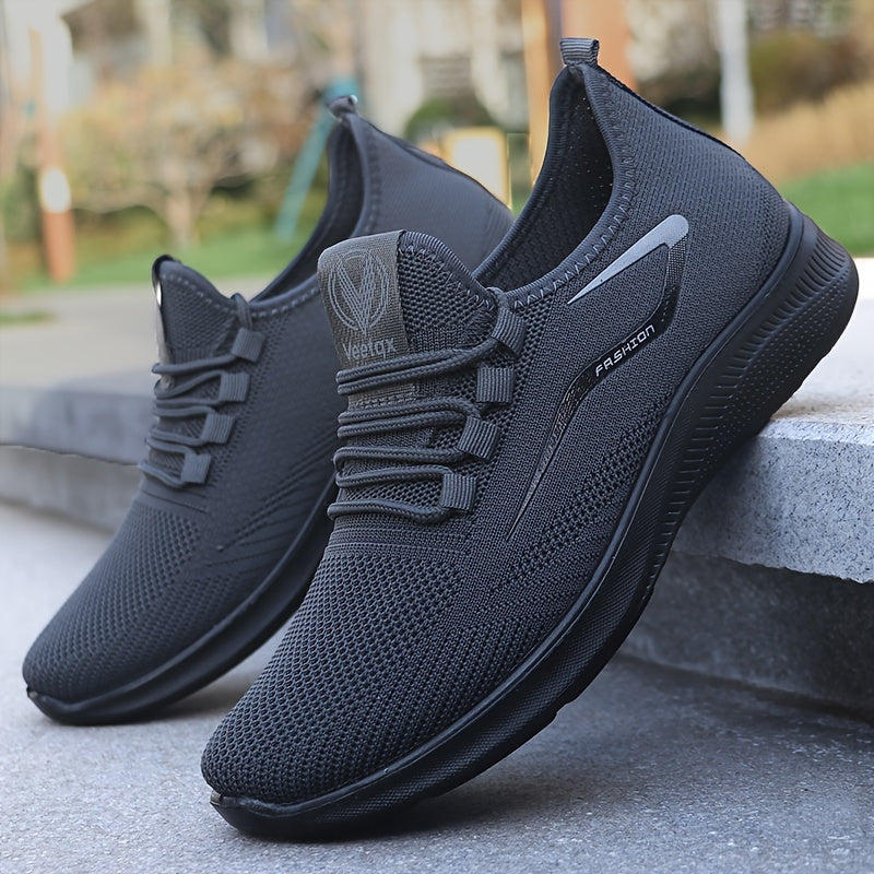 Men’s Lightweight Breathable Knit Running Shoes – Slip-On Comfort &amp; All-Day Performance