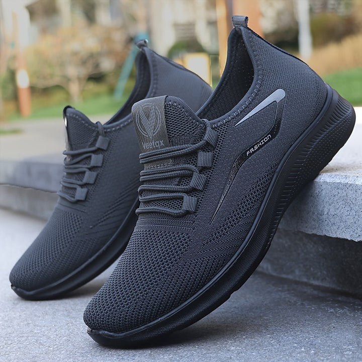 Men’s Lightweight Breathable Knit Running Shoes – Slip-On Comfort &amp; All-Day Performance