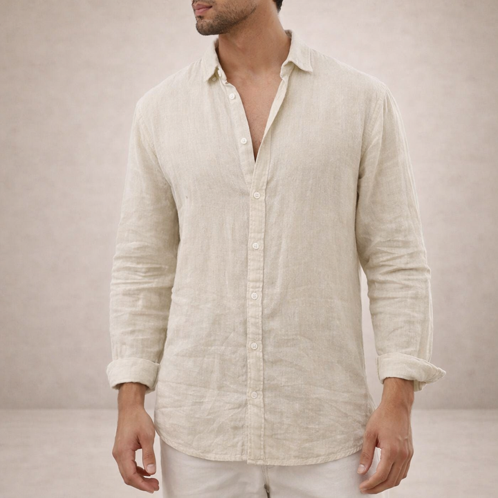 Men’s Linen Shirt | Regular Fit Breathable Long Sleeve Shirt