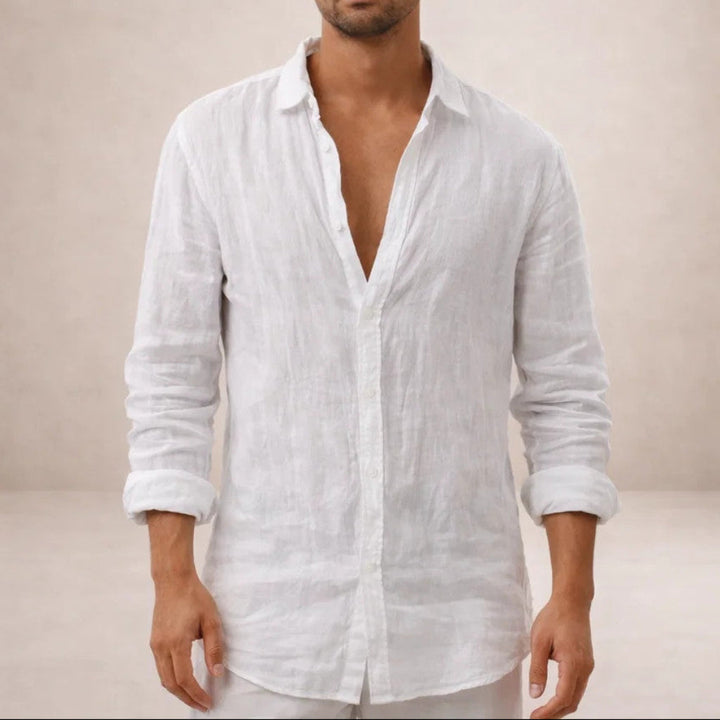 Men’s Linen Shirt | Regular Fit Breathable Long Sleeve Shirt