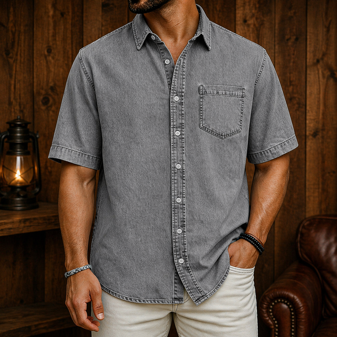 Casual Short-Sleeve Button Lightweight Summer Shirt