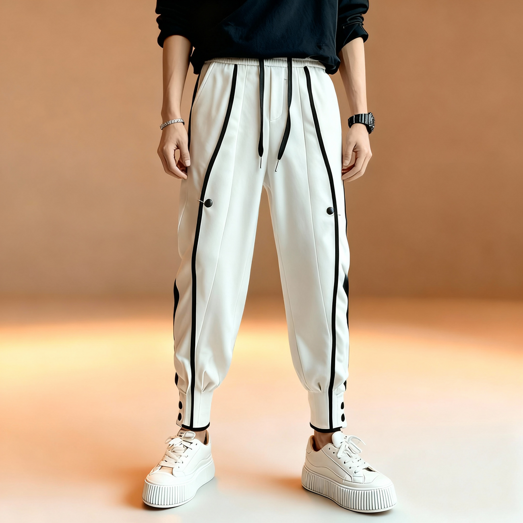 Wave Maker Ankle Cuff Men Drawstring Waist Joggers
