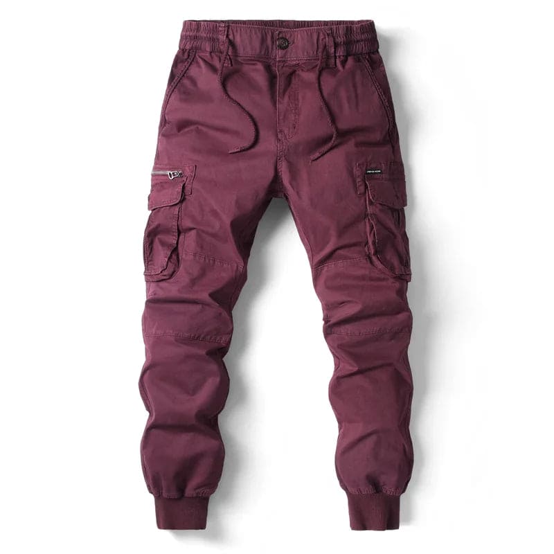 Men’s Cargo Jogger Pants Drawstring Elastic Waist Tactical Utility Trousers
