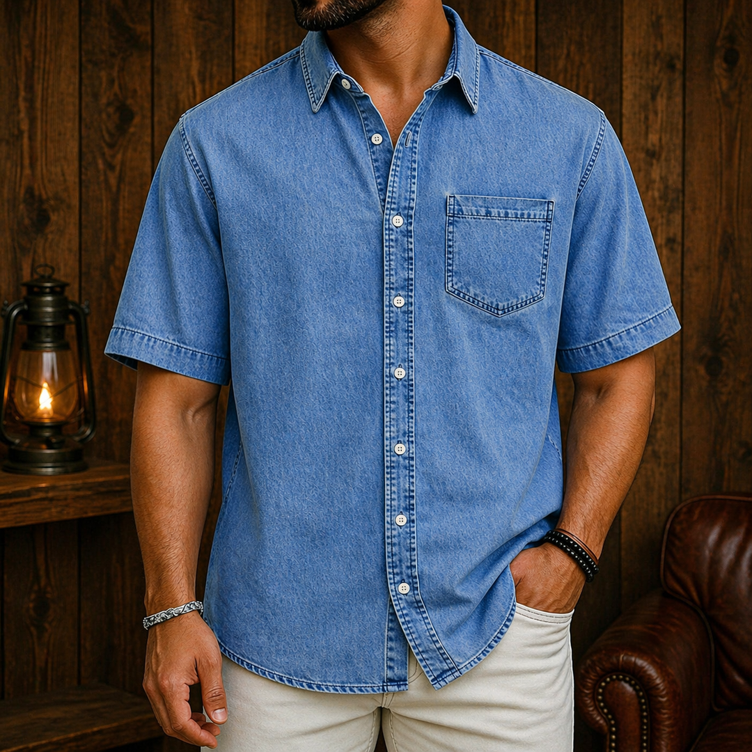 Casual Short-Sleeve Button Lightweight Summer Shirt