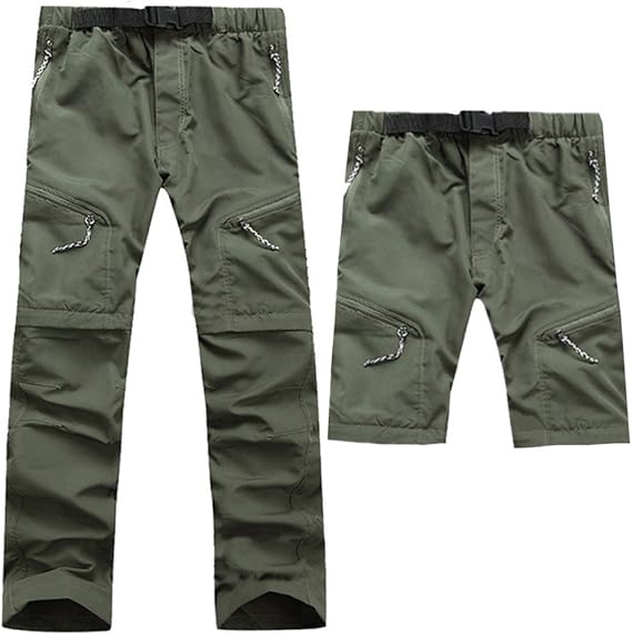 Men’s Convertible Hiking Pants Zip Off Outdoor Cargo Trousers