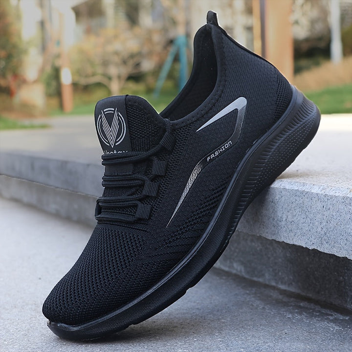 Men’s Lightweight Breathable Knit Running Shoes – Slip-On Comfort &amp; All-Day Performance