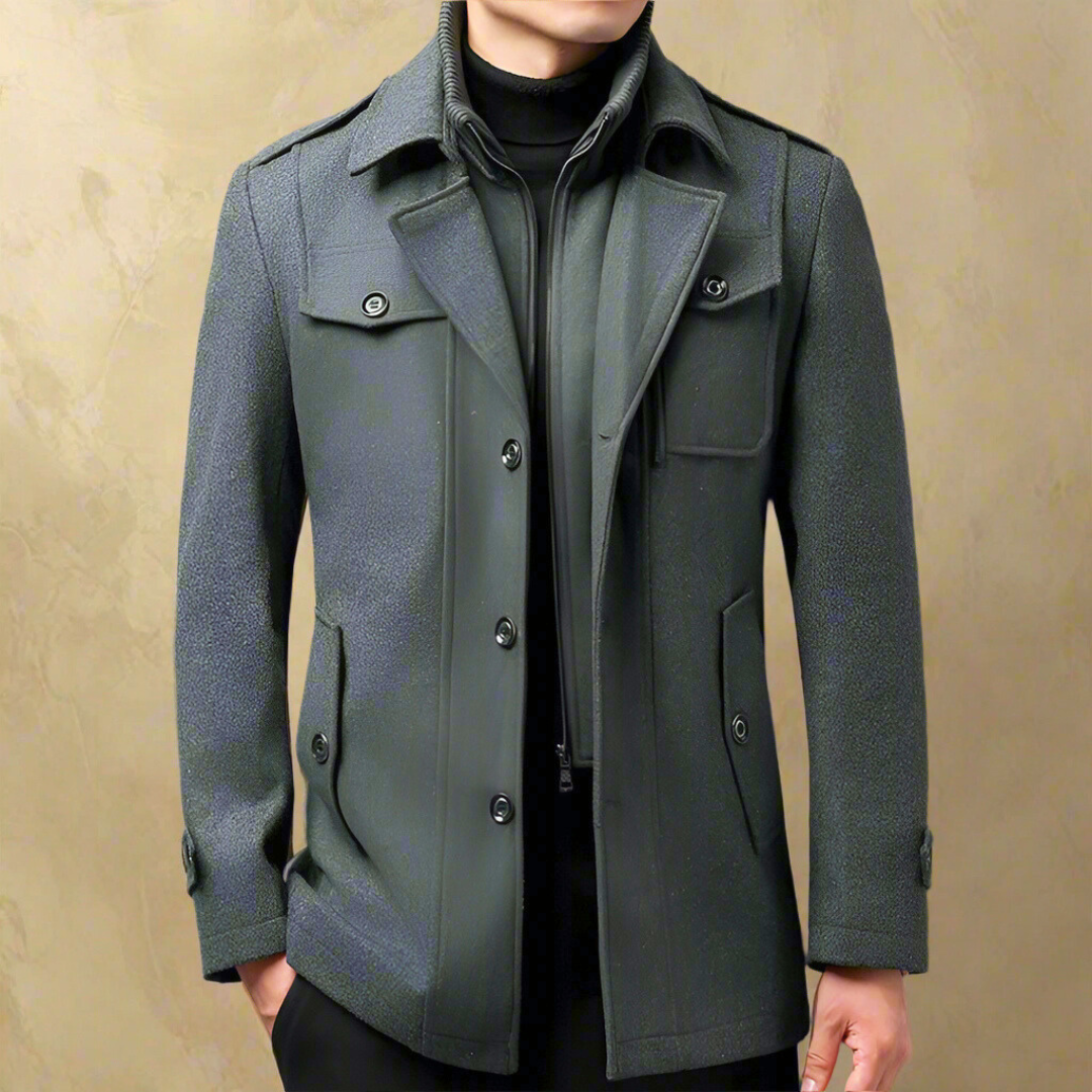 Massimo Men’s Trench Coat – Classic Long Overcoat | Timeless British Elegance