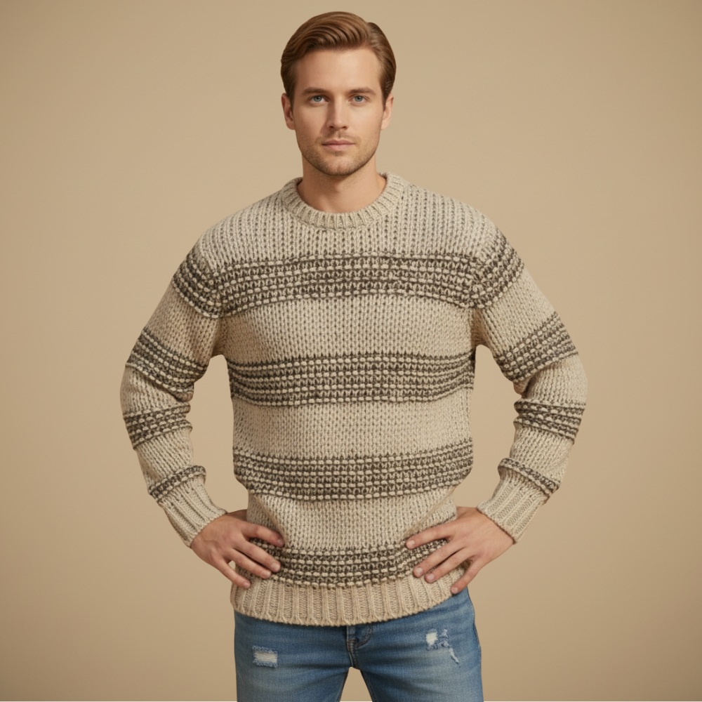 Men’s Lightweight Stretch Pullover – Soft Crew Neck Sweater | Everyday Comfort Fit