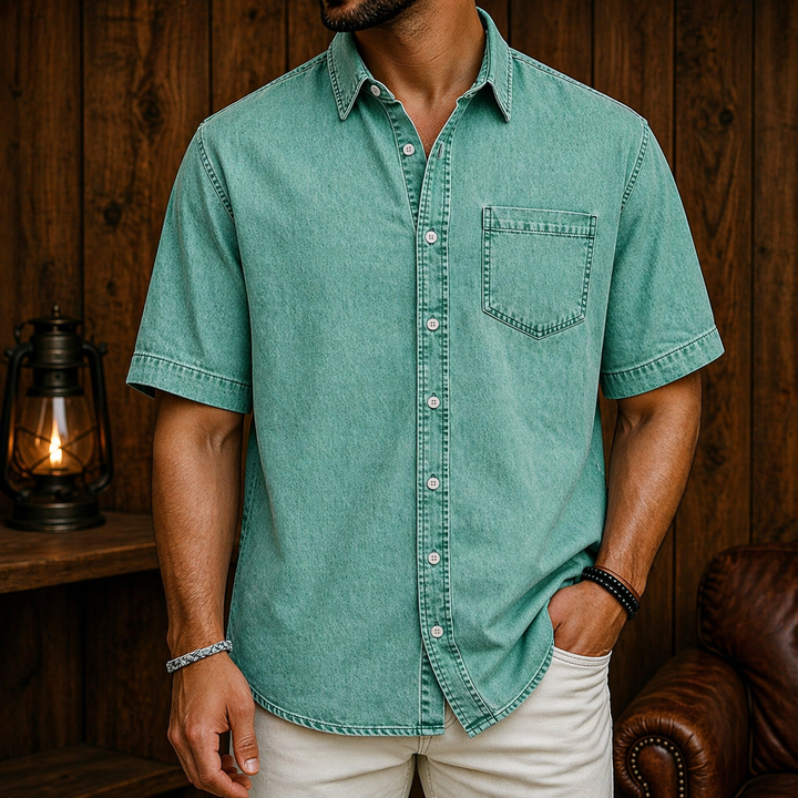 Casual Short-Sleeve Button Lightweight Summer Shirt